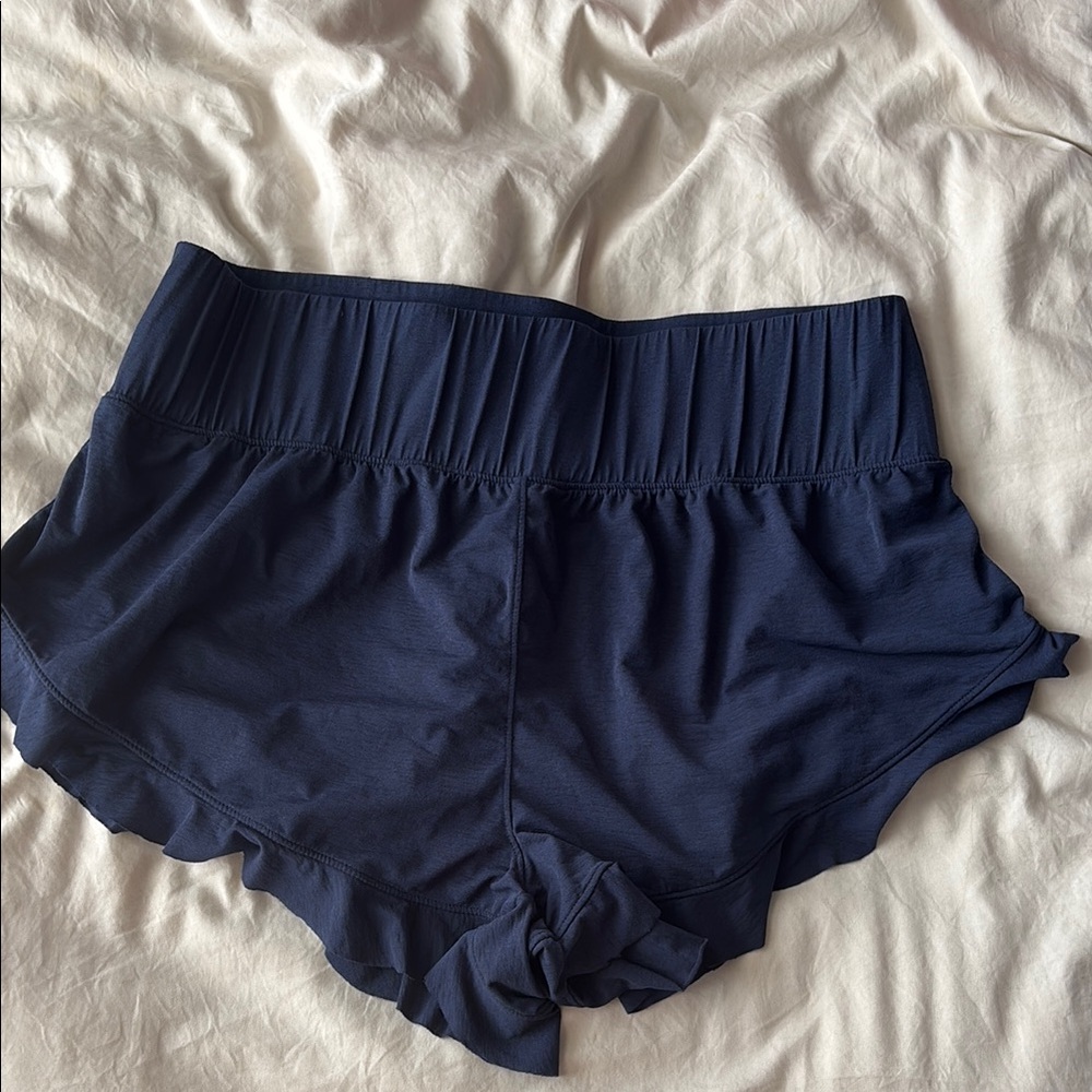 Women's Free People Movement Navy Ruffle Shorts